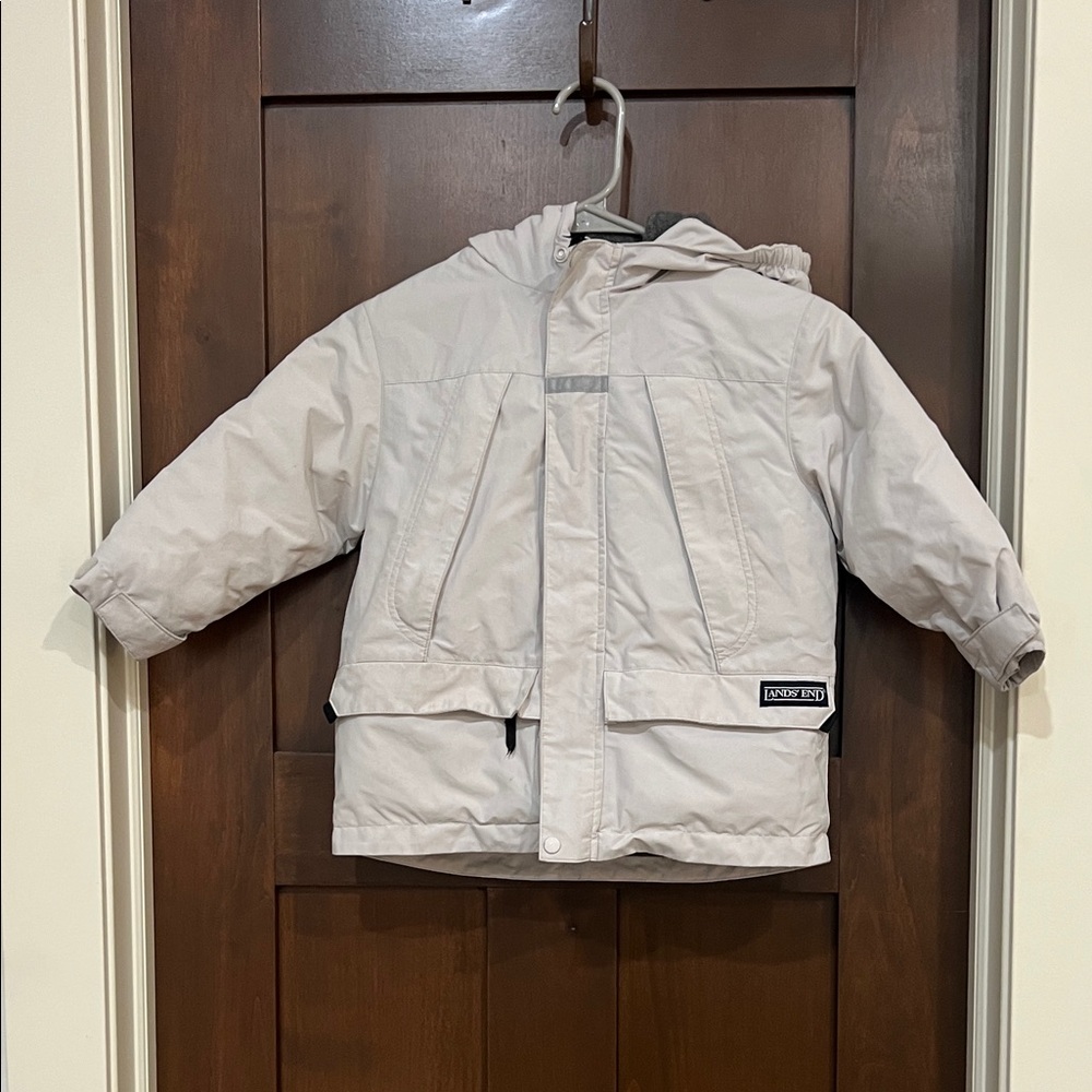 Lands' End Kids Light Gray Puffer Jacket